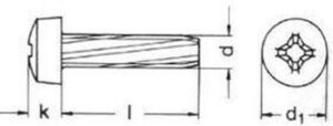 šroub M5x16 ZINEK půlkulatá hlava křížová drážka závitořezný DIN 7516A Firma Killich s.r.o. nabízí šrouby do plechu závitořezné s půlkulatou(DIN 7516A)