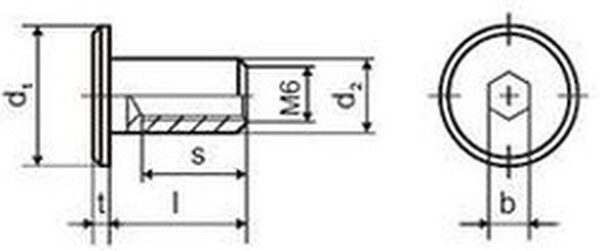 spojovací článek M6x12 A2 NEREZ 1.4301 15 hlava  Typ RFL