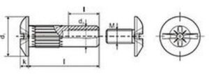 spojovací článek M4x30 NIKL matice + šroub M4x15