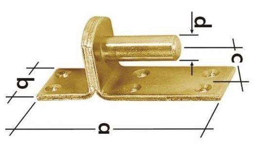 C 16/11 ŽLUTÝ ZINEK držák čepu 11x120mm d.16mm Firma Killich s.r.o. nabízí závěsy a zástrčky. Do sortimentu závěsů a zástrček patří držák čepu. Držáky čepu jsou vedeny ve žlutém zinku a bez povrchové úpravy v různých velikostech.