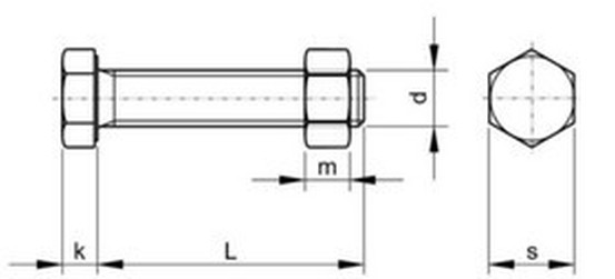 šroub M16x50 ŽÁROVÝ ZINEK 8.8 CE šestihranný